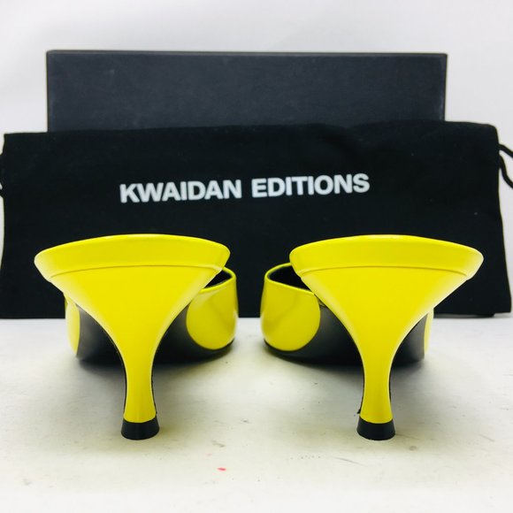 Kwaidan Editions Women’s Yellow Pointed Toe Kitten Heel Mule Shoes Size 8 M - Picture 7 of 14